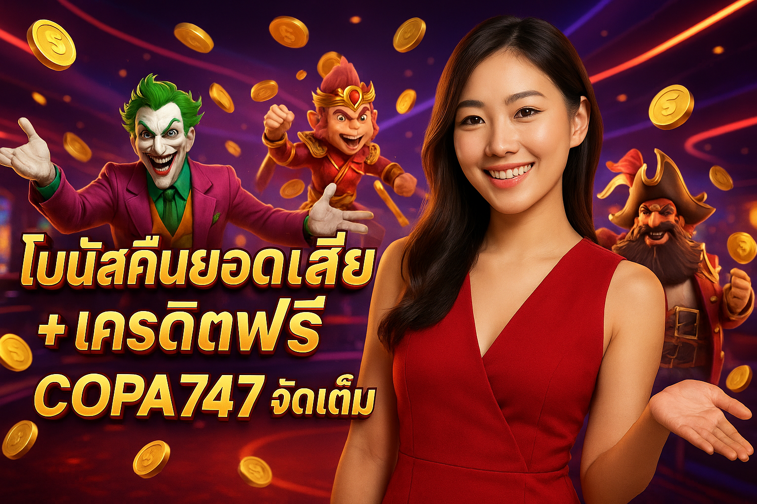 โบนัสคืนยอดเสีย เครดิตฟรี COPA747 จัดเต็ม